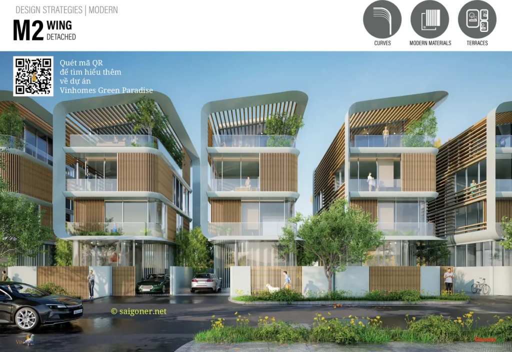 Thiết kế biệt thự đơn lập với phong cách Wing tại Vinhomes Green Paradise Cần Giờ