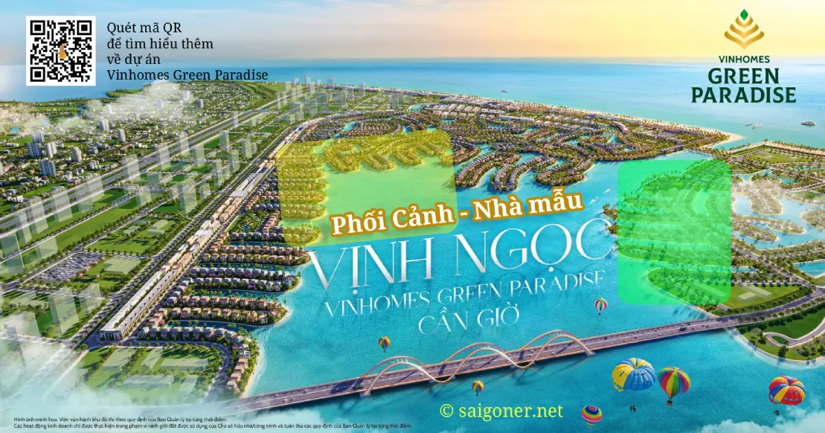 Phối cảnh nhà mẫu Phân khu Vịnh Ngọc – Vinhomes Green Paradise Cần Giờ