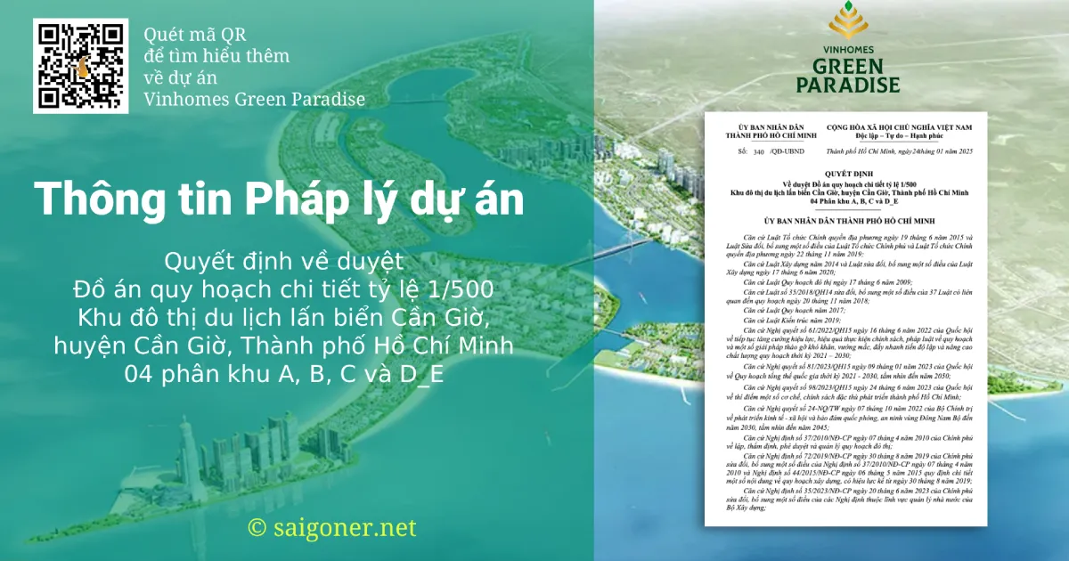 Quyết định phê duyệt bản đồ quy hoạch chi tiết 1:500 dự án Vin Cần Giờ